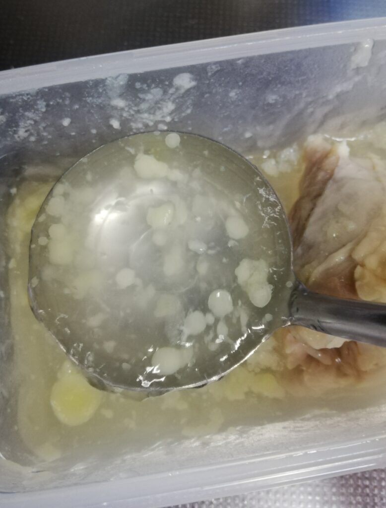 塩鶏を作った時の煮こごり